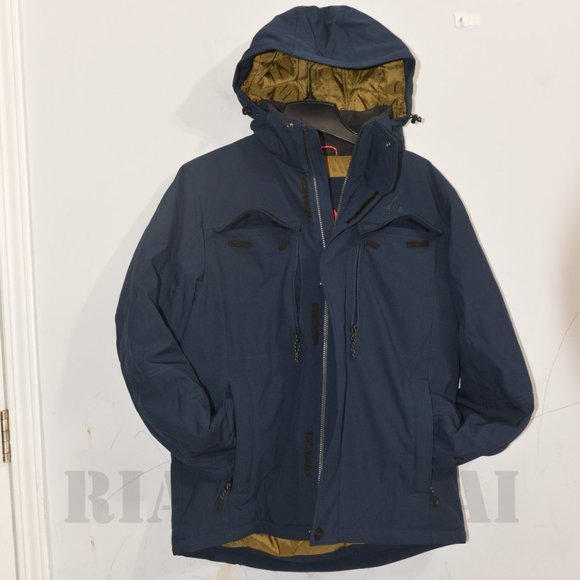 BLUE COAL NWT Gerry Men's Nimbus Tech Jacket Nocturne Detachable Hooded - Picture 4 of 15